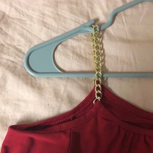 Tops - Red and gold off the shoulder blouse Tops - Red and gold off the shoulder blouse